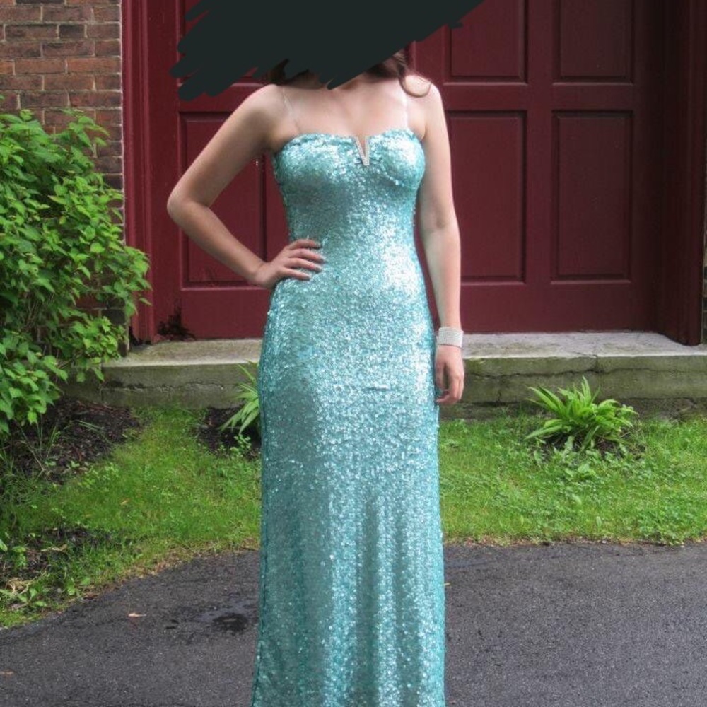Mint Sequin Floor Length Dress // Lily Rose S